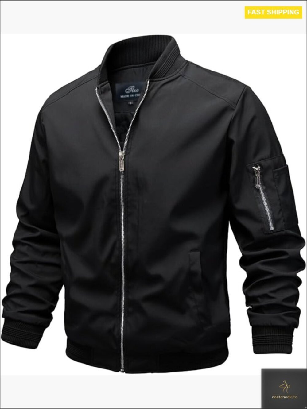 Slim Fit Lightweight Bomber Jacket Windbreaker Active Coat Outerwear Casual